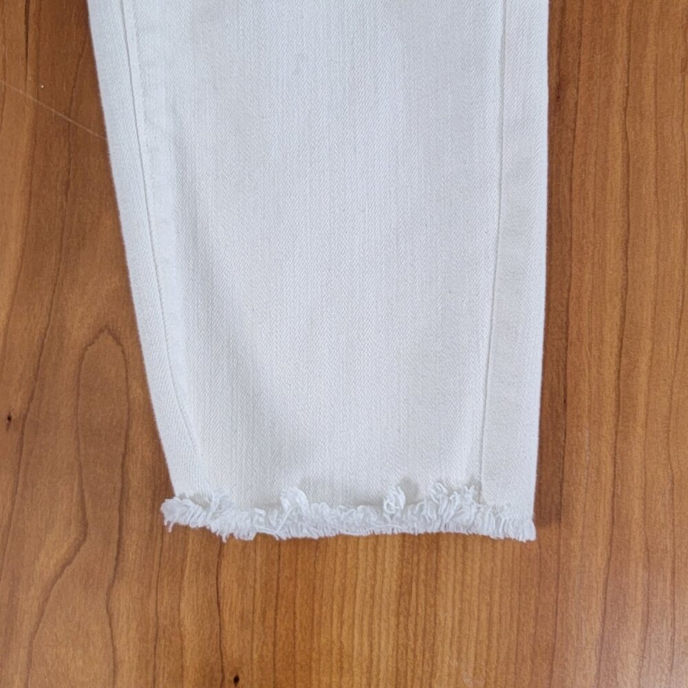 Ann Taylor Ivory Raw Hem Stretch Denim Mid-Rise Skinny Jeans - 4 - Picture 7 of 8